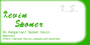 kevin sponer business card